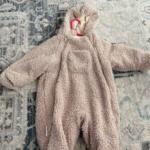 Cozy Tan Kids One Piece Teddy Bear Jumpsuit 7am Enfant